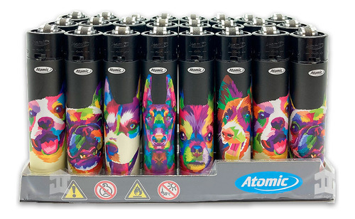 Encendedores Color Dog 24 Und- Distribuidor Oficial Atomic