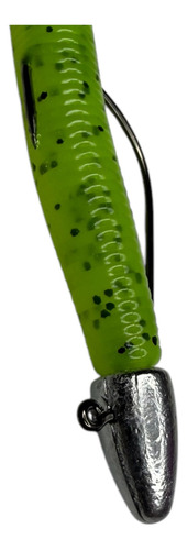Senko Gusano Plástico Pesca 4 Pulgadas Señuelo 10pz Texas Chartreuse Pepper