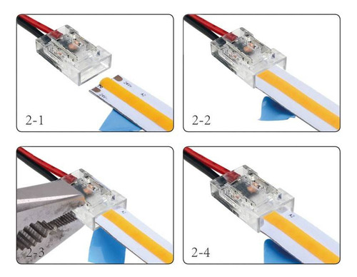 Conector 8mm Con Cable 15cm Para Tiras Led Cob 12/24v Transparente1