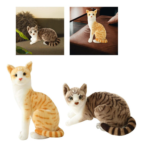 2 Piezas De Simulación De Gatos Siameses Rellenos De Felpa