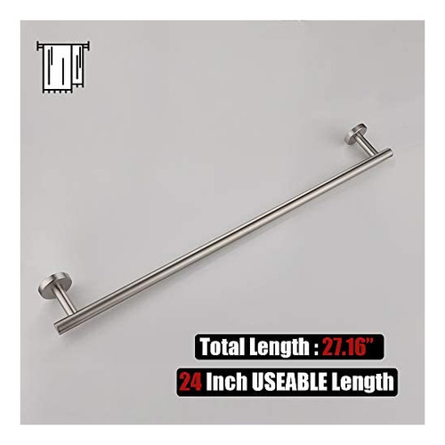 Toallero De Baño Jqk 27 Pul Acero Cepillado