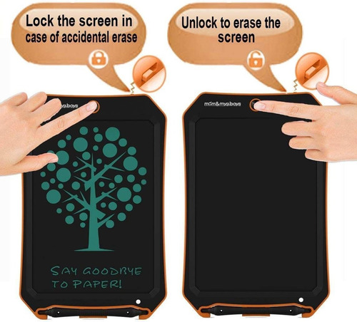 Imagen 2 de 6 de Pizarra Magica De Dibujo Para Niños Lcd Spring 10 Naranja