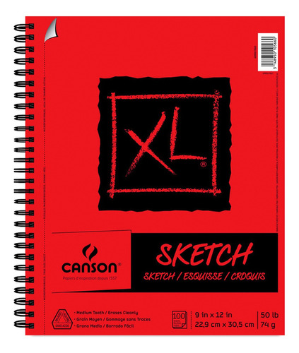 Canson Xl Sketch Libreta Cuaderno Block Dibujo 22.9x30.5cm