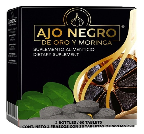 Ajo Negro + Moringa 60 Tabletas Sabor Sin Sabor