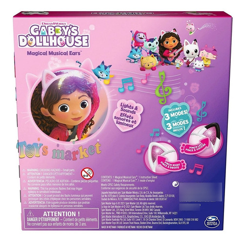Gabbys Dollhouse Orejas De Gato Vincha Con Luces Y Sonidos