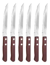 Comprar 12 Cuchillos Sierra Carne Asado Mesa Mango Madera 11cm 12 Pz