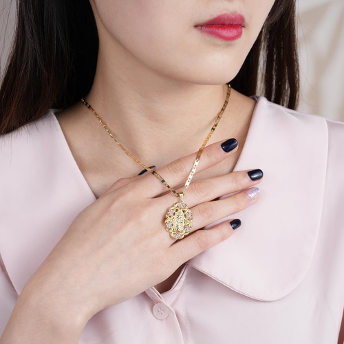 Collar Genérico De La Virgen María, Colgante Con Dije De Gua