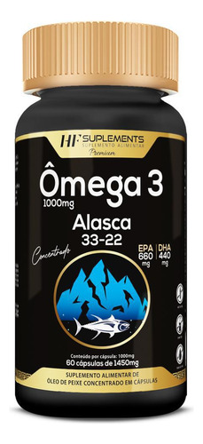 Omega 3 Alasca 33/22 Concentrado 1450mg 60caps Hf Suplements