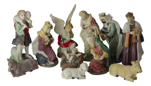 Juego De 11 Figuras De Resina De Navidad De 8 Pulgadas