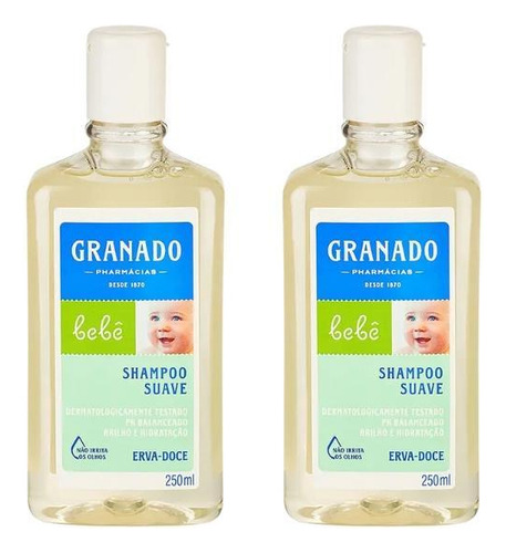 Shampoo Granado Bebe 250ml Erva Doce-kit C/2un
