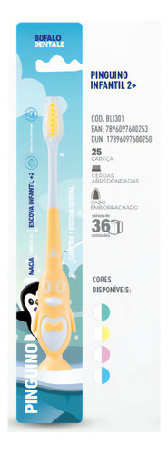 Escova Dental Infantil Pinguino Bufalo Indicação 2 Anos Full