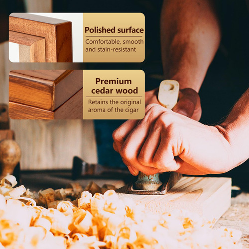 Humidor De Cedro Con Cerradura Y Ventana, Para 25 Puros
