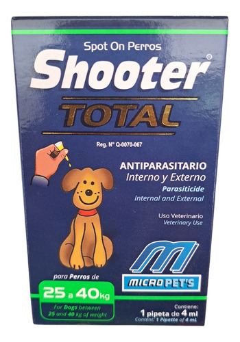 Desparasitante Doble Interno Y Externo Perro 25 A 40 Kilos