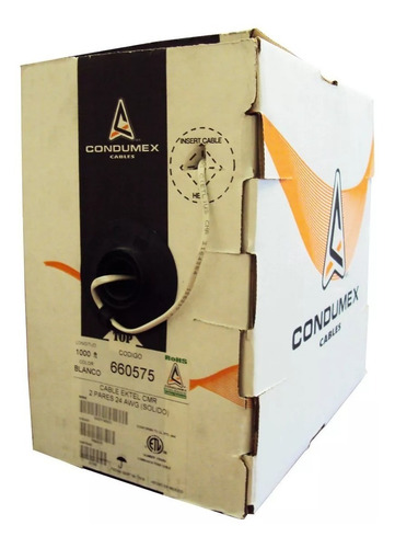 Cable Ektel 2 Pares 24 Awg Cmr Condumex 660575 305 M Blanco