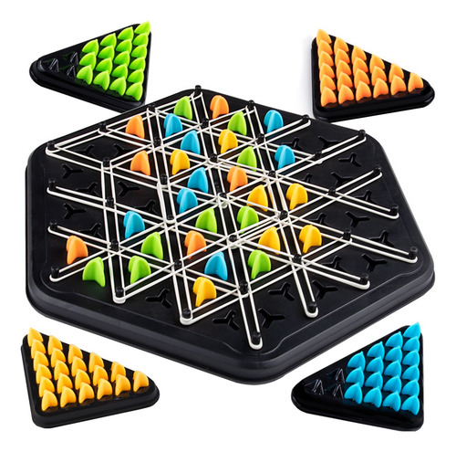 Jogo Xadrez Triangulo Encaixe De Peças Geométrica Triangular