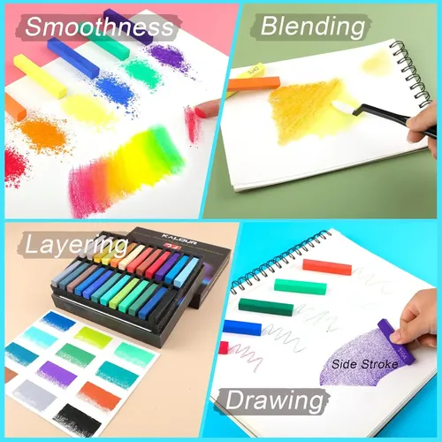 Tiza Pastel Suave Artistas, Set De 24 Colores, Palitos Tiza Pastel Suave Artistas, Set De 24 Colores, Palitos