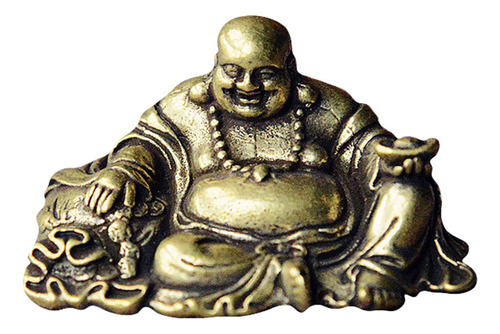 Figura De Meditación De Cobre Con Adornos De Buda Maitreya P