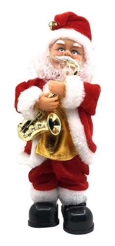 Papá Noel Con Instrumento 25 Cm  Navidad