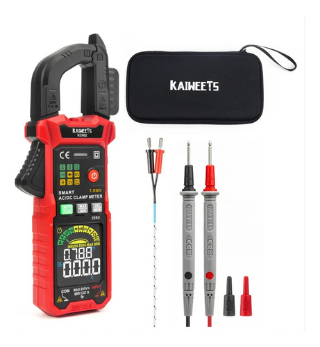 Pinza Amperimétrica Inteligente Kaiweets Kc602 Con Alcance A