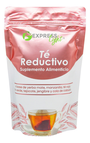 Té Rojo Reductivo Suplemento Para Bajar de Peso Medidas Diuretico Acelera Metabolismo Elimina Toxinas Quema Grasa Antiinflamatorio Express Light 30 Sobres 2g (yerbamate, te rojo, te verde, jengibre)