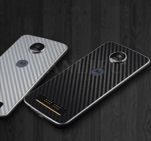 Imagen 3 de 3 de Protector Tapa Trasera Skin Fibra De Carbono 3d Moto G6 Plus