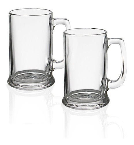 Jarro Chopp Cervecero  450ml Set X2 Vaso Vidrio Pinta Bebida