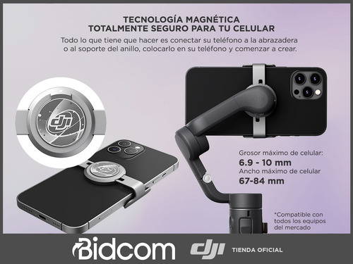 Imagen 6 de 10 de Estabilizador De Cámaras Y Celular Dji Osmo Mobile 6 Trípode