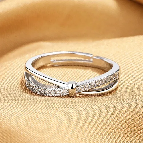 2 Anillos Plata 925 Ajustable Compromiso Pareja Matrimonio