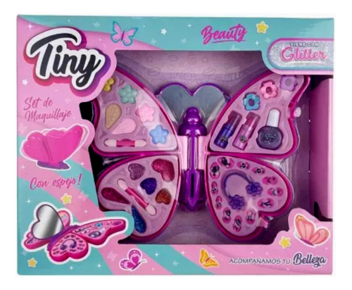 Set De Maquillaje Tiny Mariposa Acompañando Tu Belleza