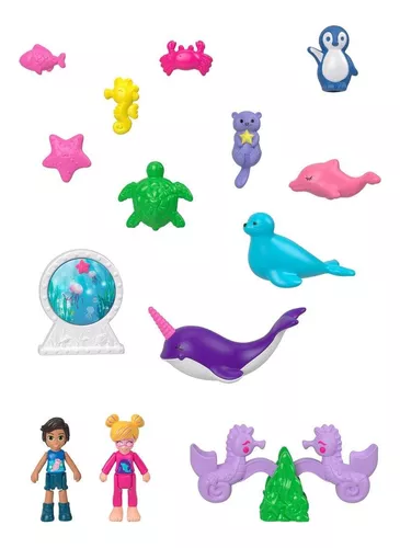 Polly Pocket, Estuche Ballena Narval, Juguetes para niñas de 4 años en  adelante