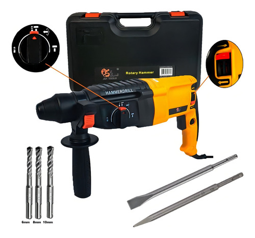 Martillo electroneumático SA Tools SA8226 amarillo y negro con potencia de 800 W
