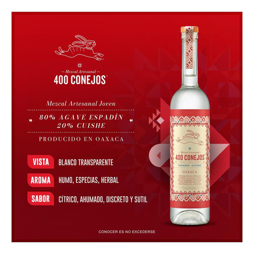 400 Conejos Mezcal 400 Conejos Espadin Cuishe 750 Ml.