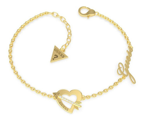 Pulsera Guess Across My Heart Talla L Color Dorado Boleta