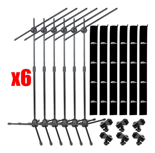 6 Pie De Microfono Con Pipeta Reforzado Con Funda La Roca 