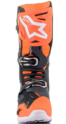 Bota Alpinestars Tech 10 Cross Trilha Cinza Laranja Fluo Fxm