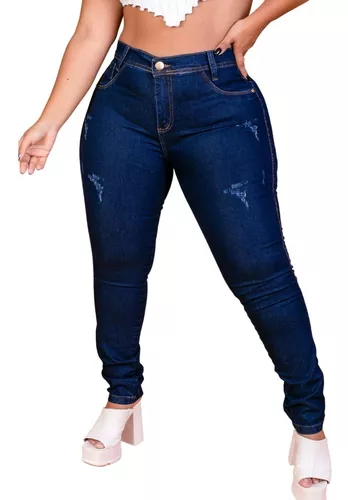 Calça Jeans Plus Size Feminina Elastano Lycra Estica Premium