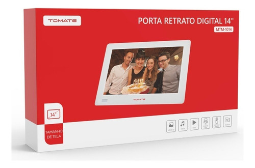 Porta Retrato Digital 14 Polegada Tomate Preto