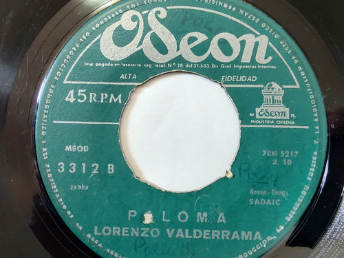 Vinilo Single De Lorenzo Valderrama Recuerdo De Ipacara(az96