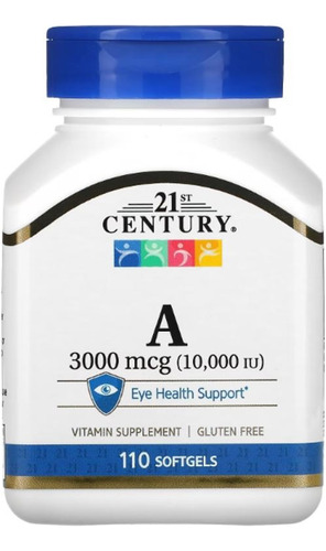 Vitamina A 3000mcg 10,000iu Century 21 110 Sgel Salud Ocular Sabor Neutro