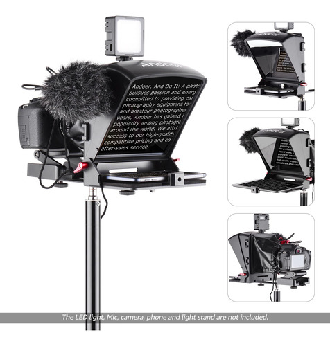 Andoer A1 Universal Portátil Teleprompter Prompter Prompter