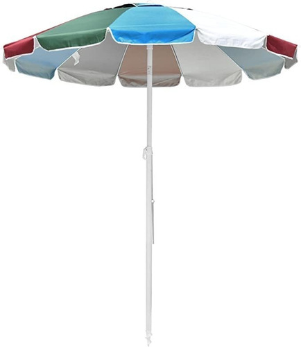 Yescom 6ft Rainbow Beach Umbrella Sunshade With Tilt Sand A.