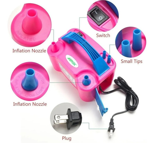 Imagen 5 de 10 de Bomba Eléctrica Para Inflar Globos+regalo 20 Globo De Látex