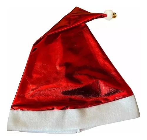 100 Gorros Santa Claus Rojo Metalico Posada Navidad Mayoreo