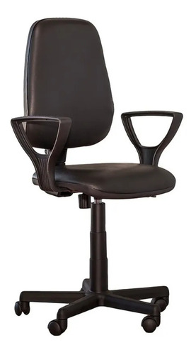 Imagen 1 de 1 de Silla de escritorio JMI Rudy alta con brazos 3188 ergonómica  negra con tapizado de cuero sintético
