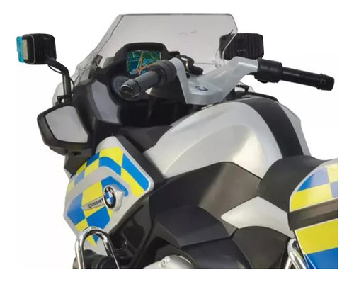 Mini Moto Elétrica Infantil 12v Bmw R 1200rt Prata Som E Luz