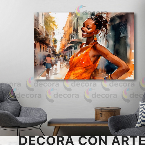 Cuadro Mujer Cubana Colorido Elegante Rustico Canvas 60x90