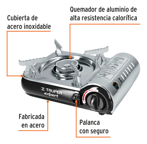 Estufilla Portátil, Encendido Electrónico, Lata 1/4, Truper.