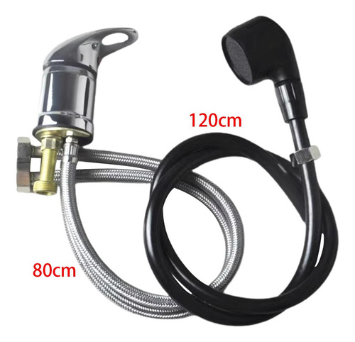 Grifo De Champú Para Salón, Cabezal De 80cmcon Tubo Negro