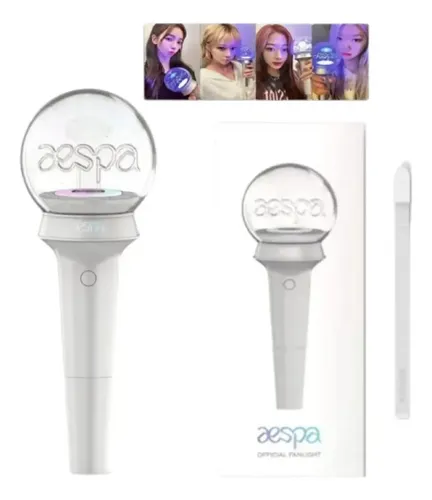 aespa OFFICIAL LIGHT STICK ペンライト セット X Lightstick Oficial Aespa Bluetooth 2ª Geração Com Fotos