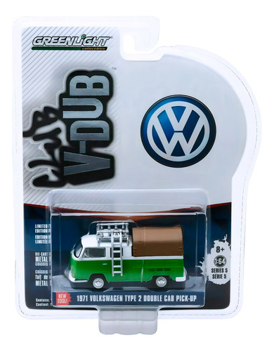 Vw Combi Type 2 Pick Up 1971 V Dub Greenlight Escala 1/64 Color Verde